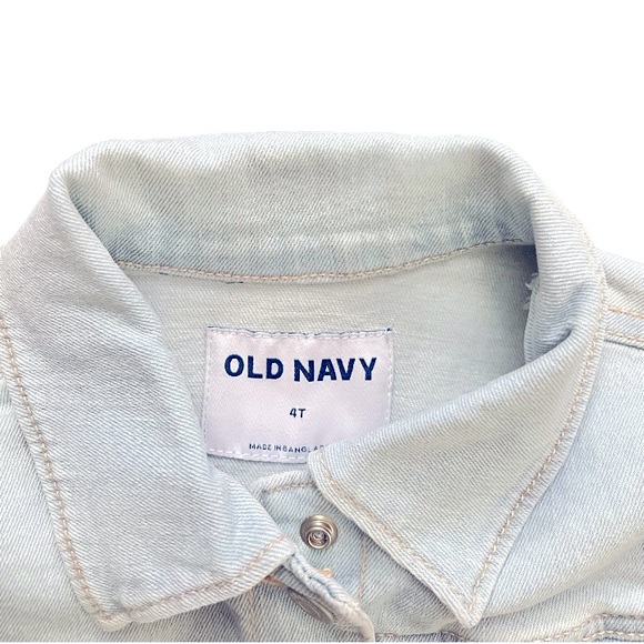 Old Navy Girls Size 4T Light Blue Button Front Stretch Denim Jean Jacket - NWT - Picture 6 of 8